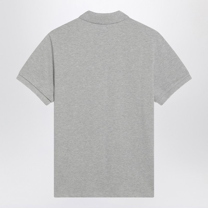 Ami Paris Ami De Coeur grey polo shirt