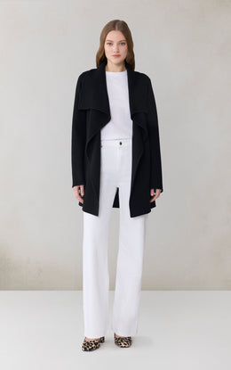 BRIDGETTE-U Double Face Wrap Coat in Wool