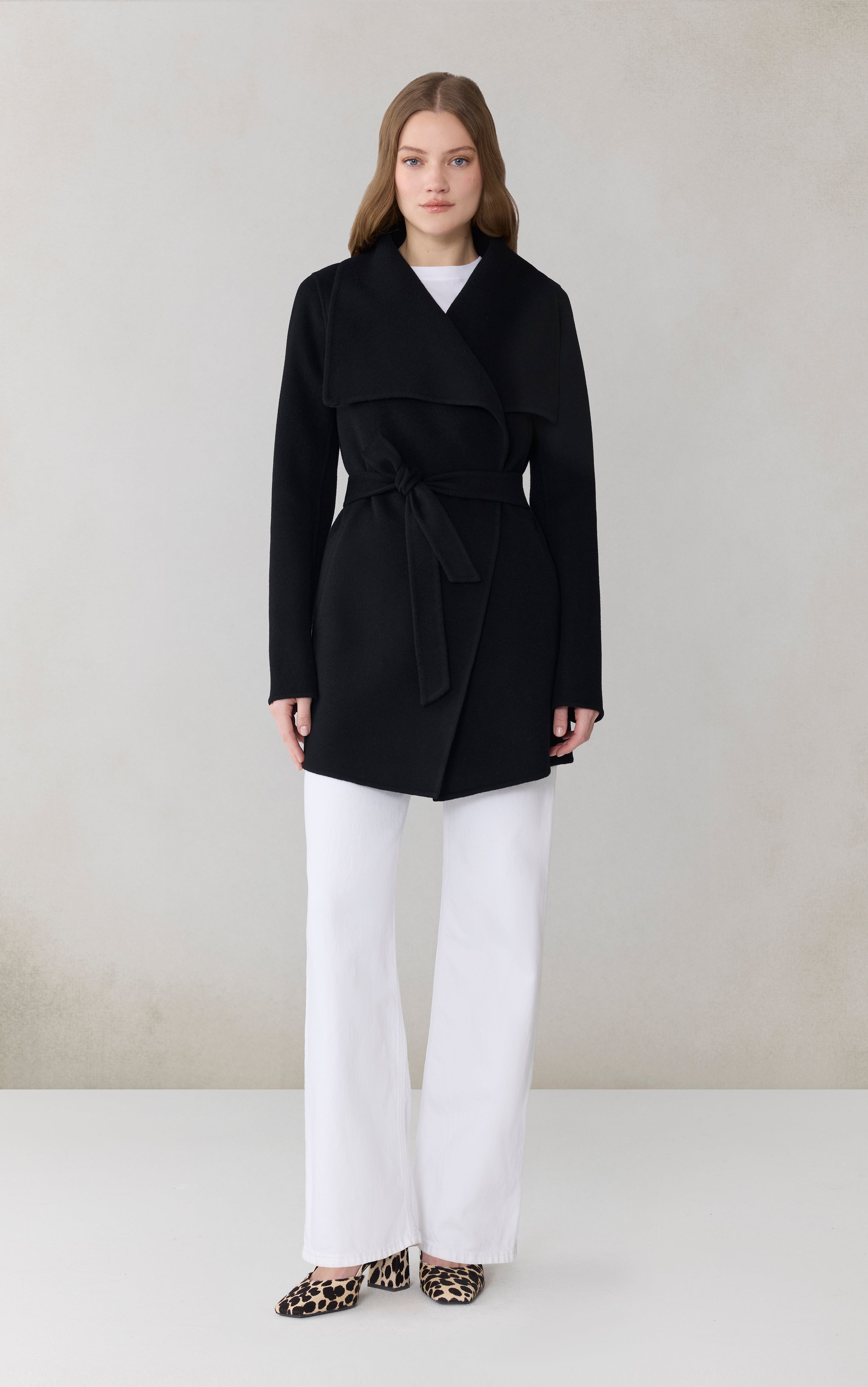 Soia & Kyo BRIDGETTE-U Double Face Wrap Coat in Wool