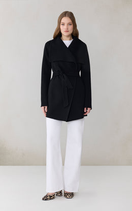 BRIDGETTE-U Double Face Wrap Coat in Wool