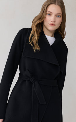 BRIDGETTE-U Double Face Wrap Coat in Wool