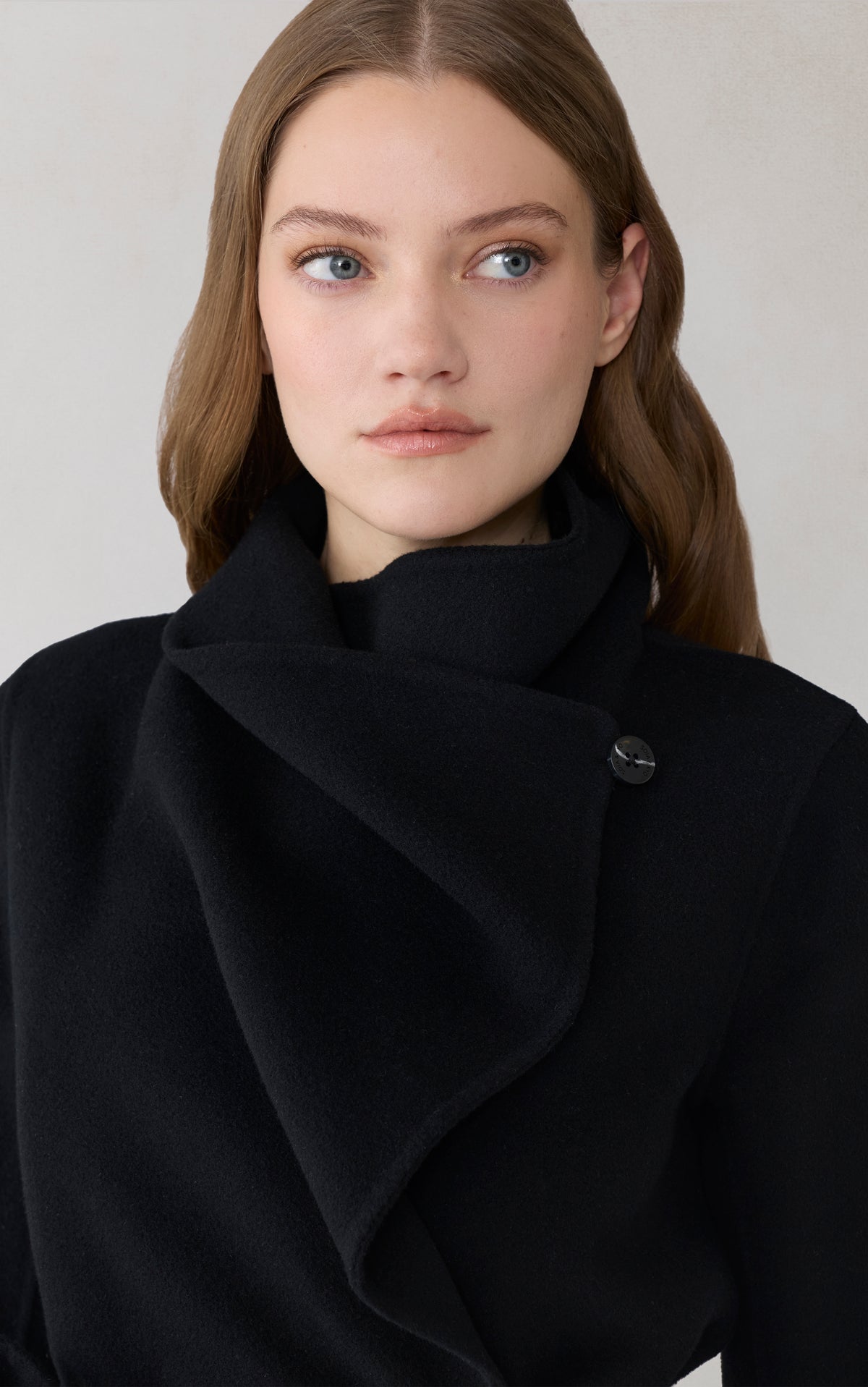 BRIDGETTE-U Double Face Wrap Coat in Wool