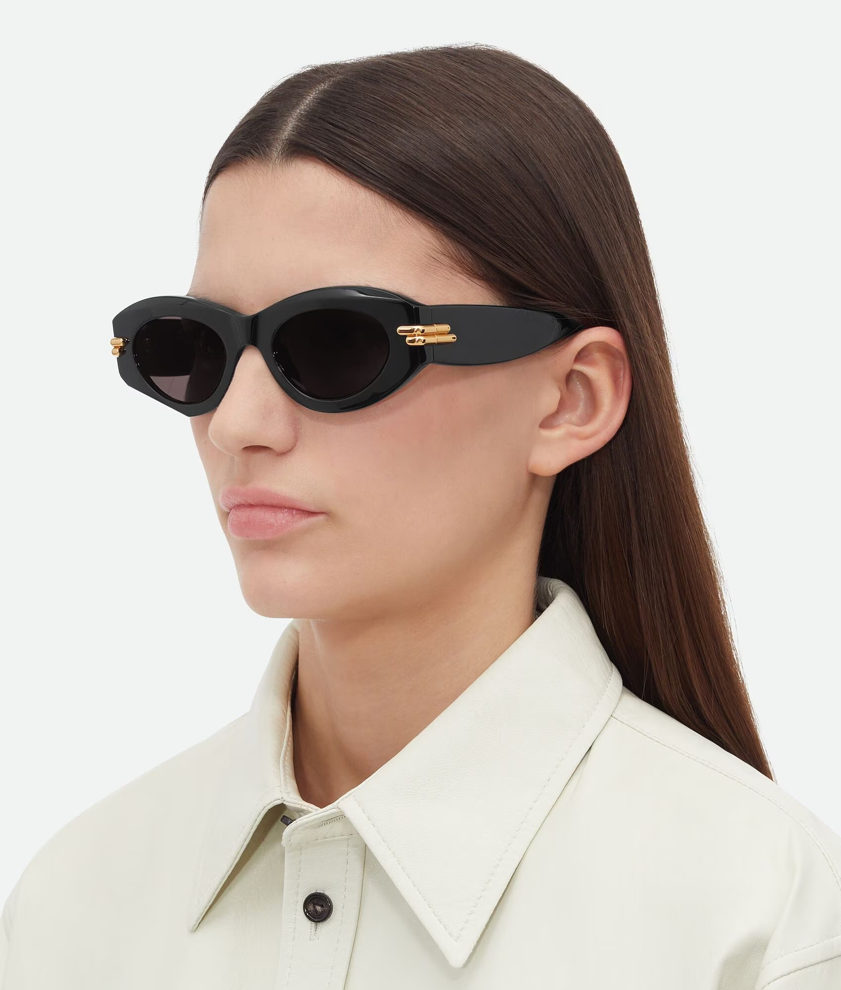 Bottega Veneta Mitre Oval Sunglasses