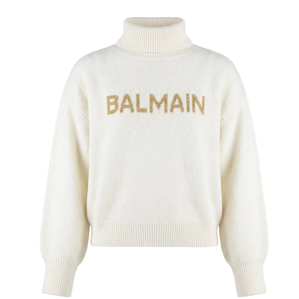 Balmain Kids Wool-blend Turtleneck Sweater