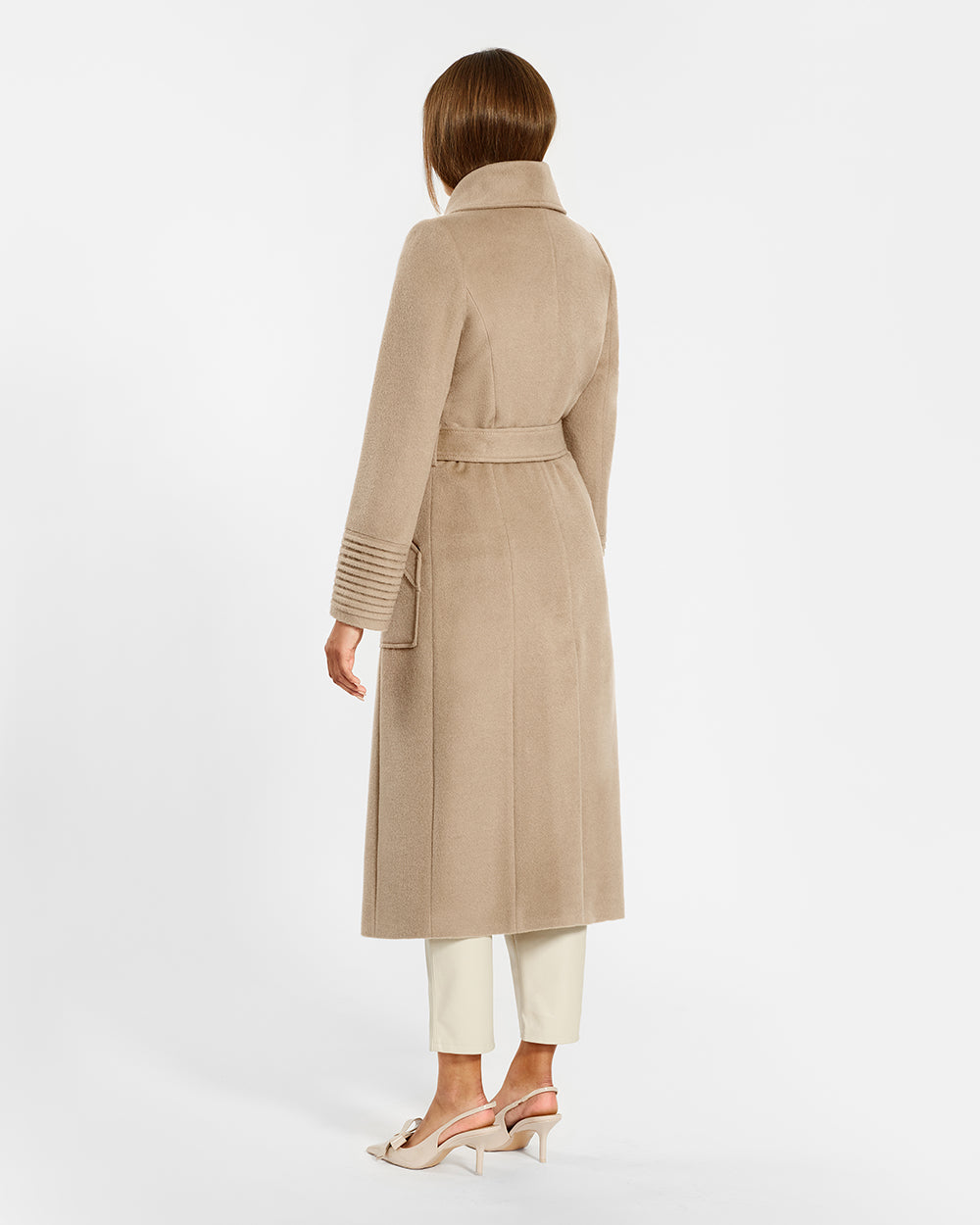 BABY ALPACA LONG WIDE COLLAR WRAP COAT