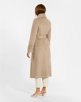 BABY ALPACA LONG WIDE COLLAR WRAP COAT