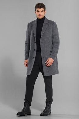 BABY ALPACA NOTCHED LAPEL OVERCOAT