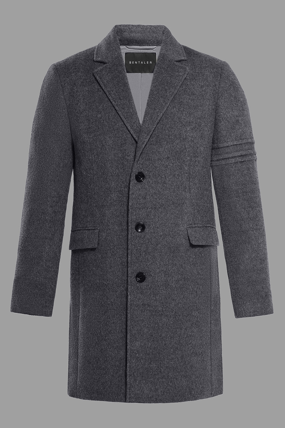 BABY ALPACA NOTCHED LAPEL OVERCOAT