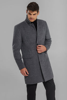 BABY ALPACA NOTCHED LAPEL OVERCOAT