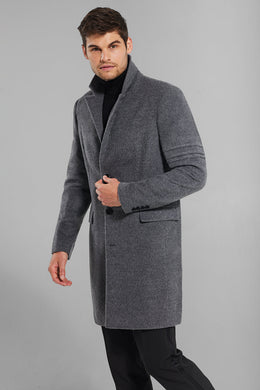 BABY ALPACA NOTCHED LAPEL OVERCOAT