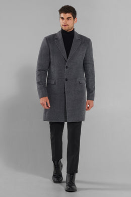 BABY ALPACA NOTCHED LAPEL OVERCOAT