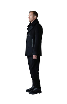 Mackage COLE wool double-breasted jacket with shearling collar