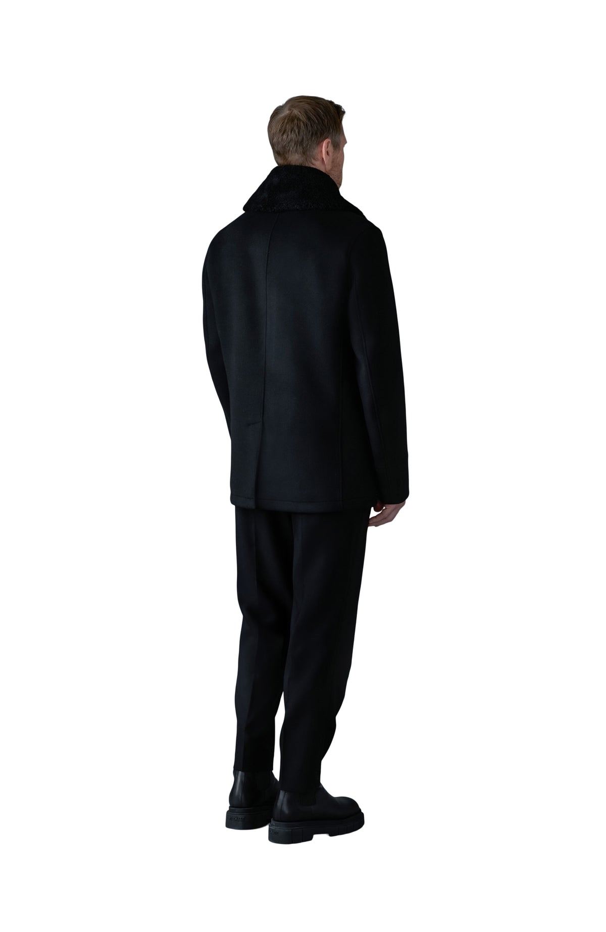 Mackage COLE wool double-breasted jacket with shearling collar
