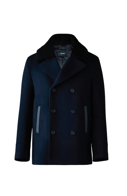 Mackage COLE wool double-breasted jacket with shearling collar