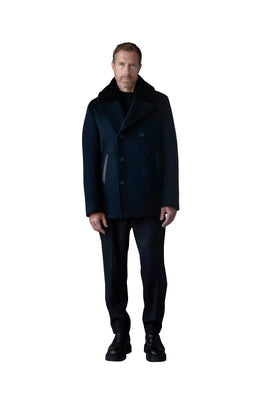 Mackage COLE wool double-breasted jacket with shearling collar