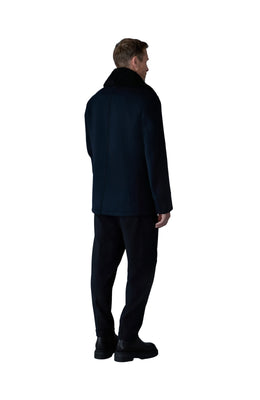 Mackage COLE wool double-breasted jacket with shearling collar