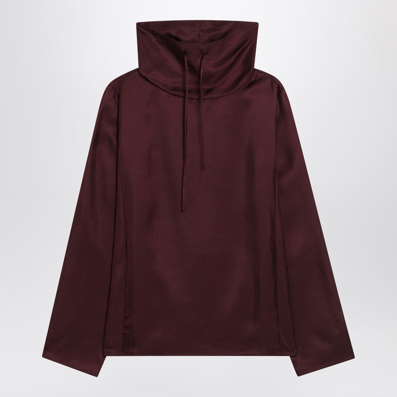 Loulou Studio Plum Cyna silk blouse