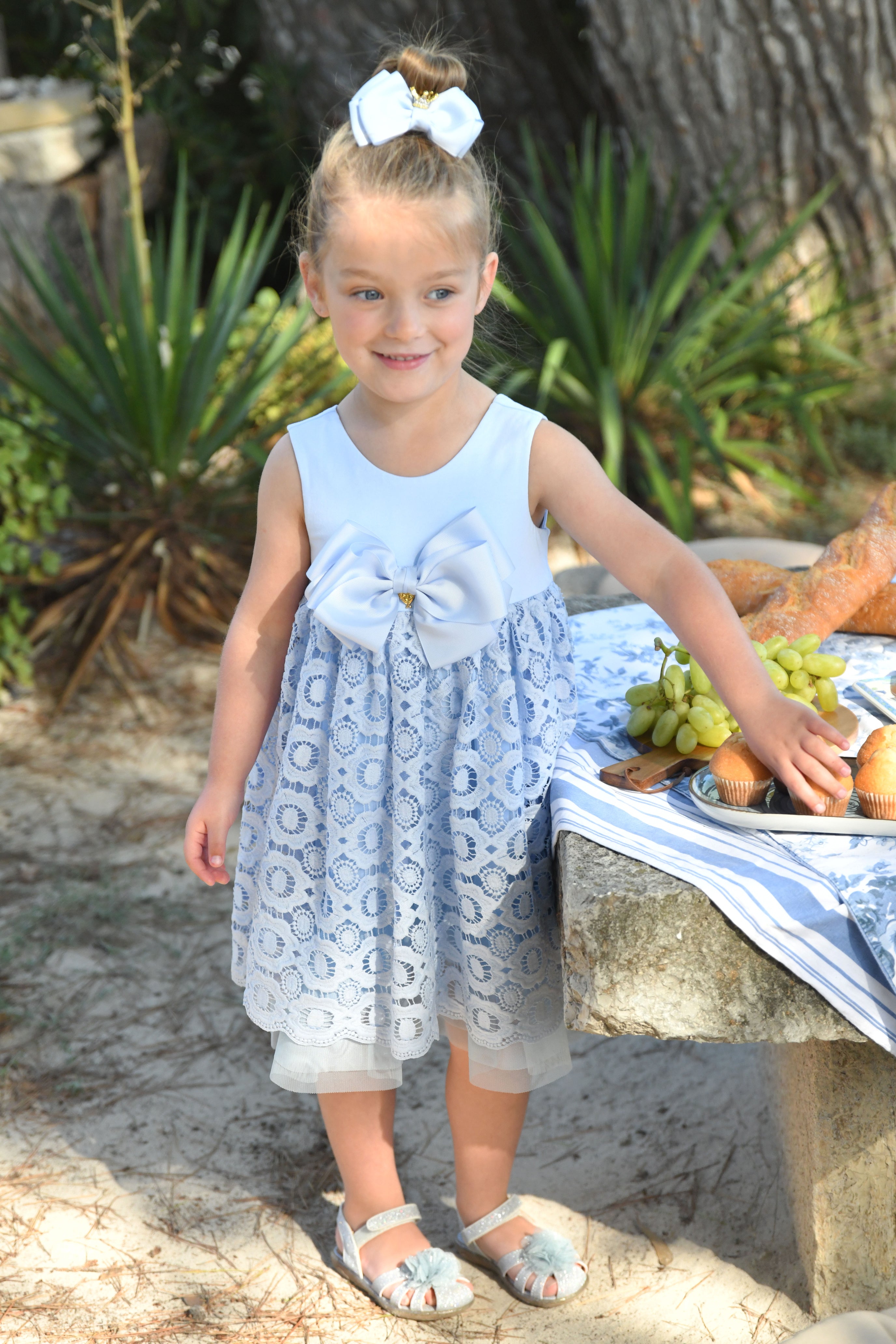 Corella Lace Dress Pale Blue