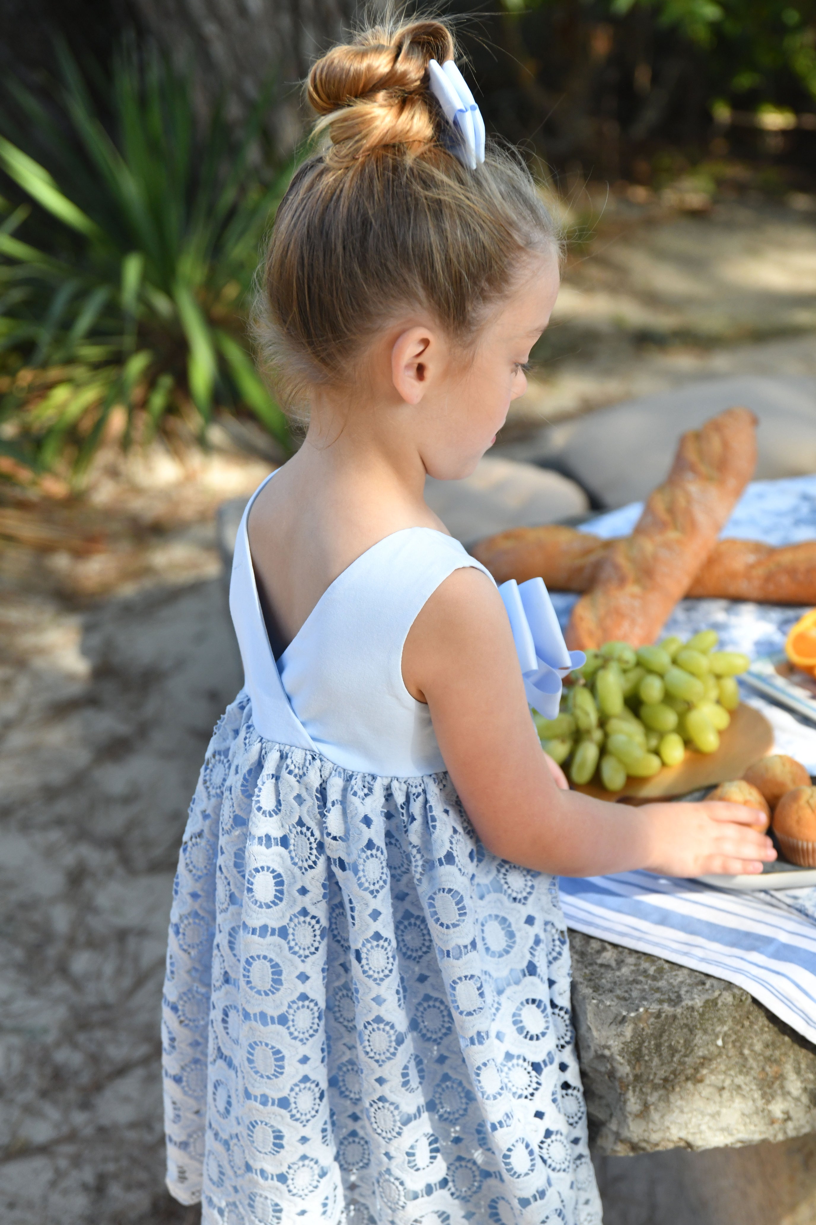 Corella Lace Dress Pale Blue