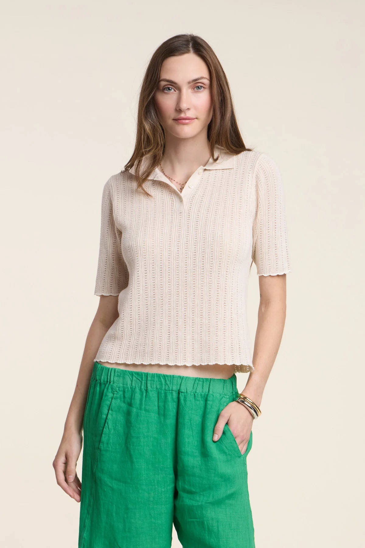 Danae Pointelle Polo