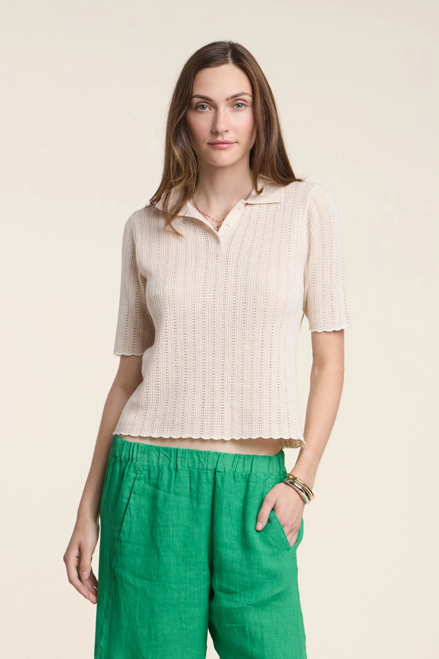Danae Pointelle Polo