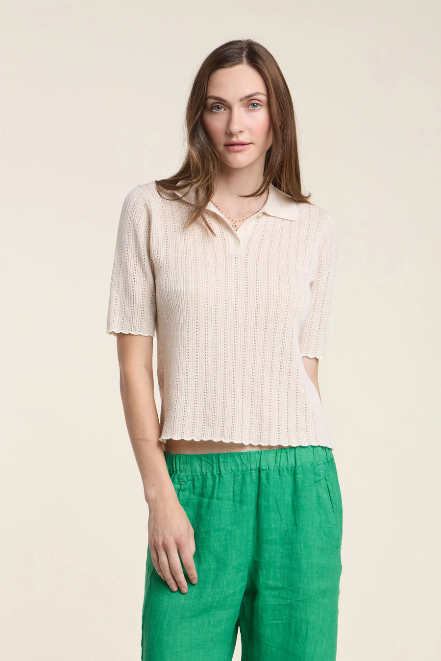 Danae Pointelle Polo