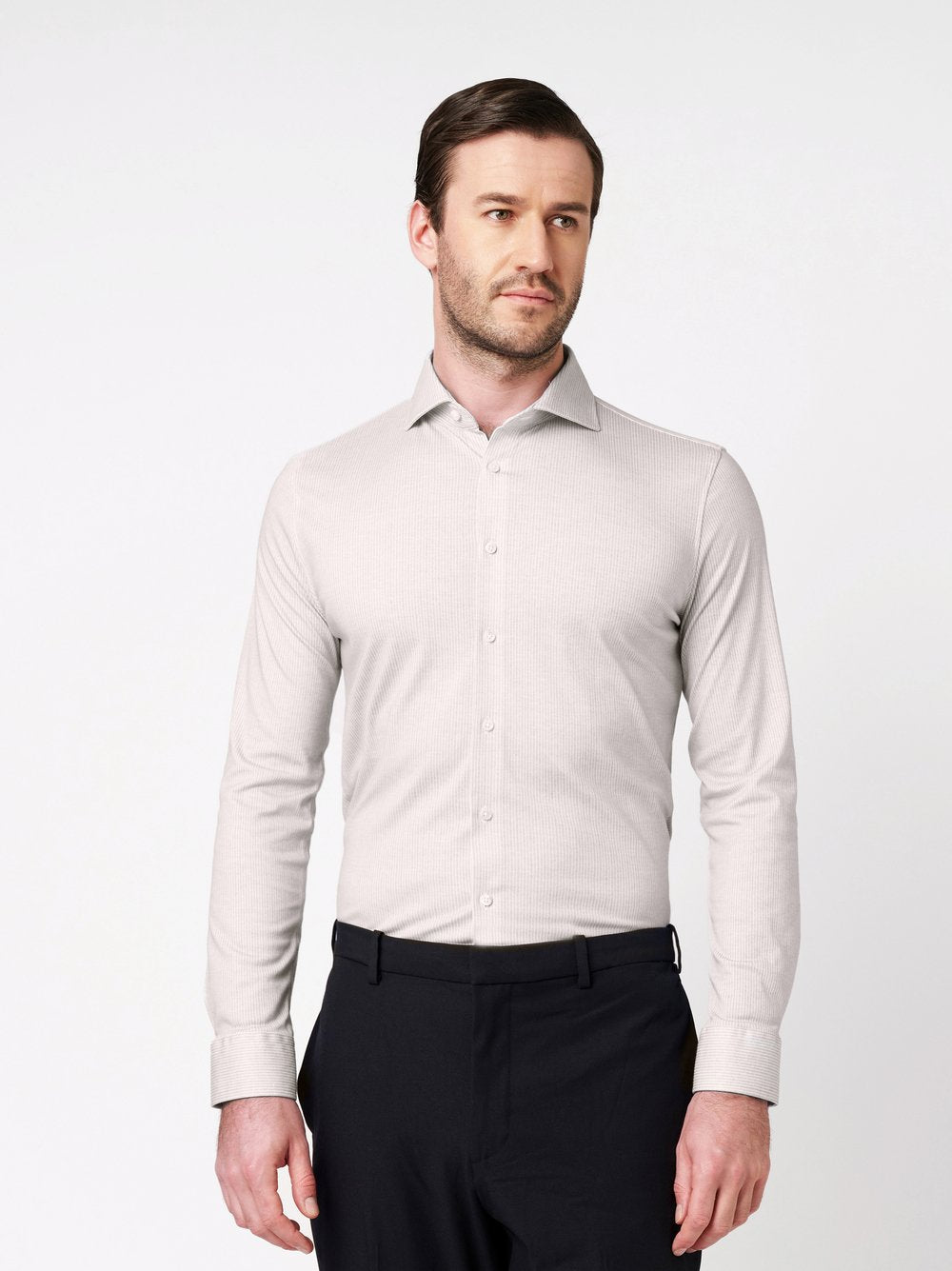 Desoto Luxury Hai Herringbone Print Long Sleeve Shirt
