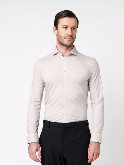 Desoto Luxury Hai Herringbone Print Long Sleeve Shirt