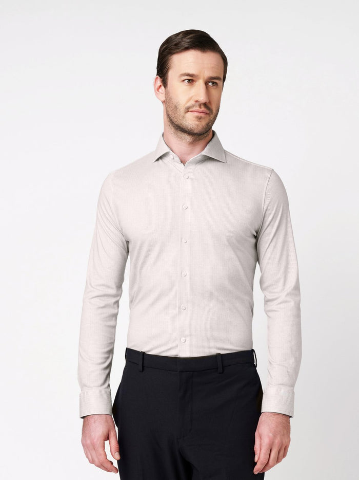 Desoto Luxury Hai Herringbone Print Long Sleeve Shirt