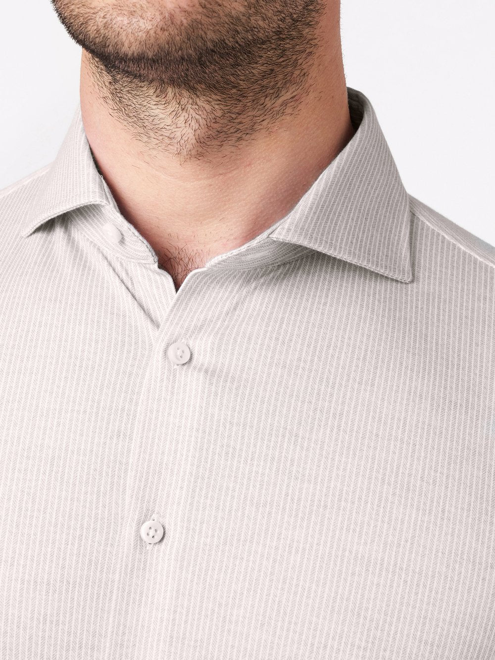 Desoto Luxury Hai Herringbone Print Long Sleeve Shirt