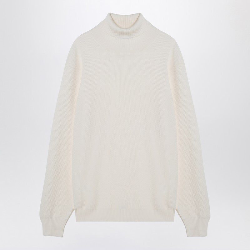 Tagliatore White virgin wool turtleneck