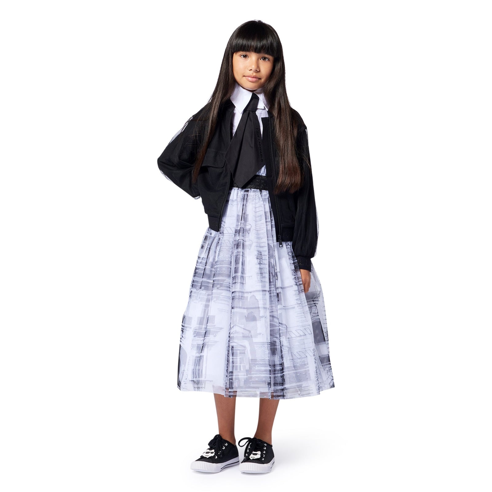 DRESS WHITE, BLACK