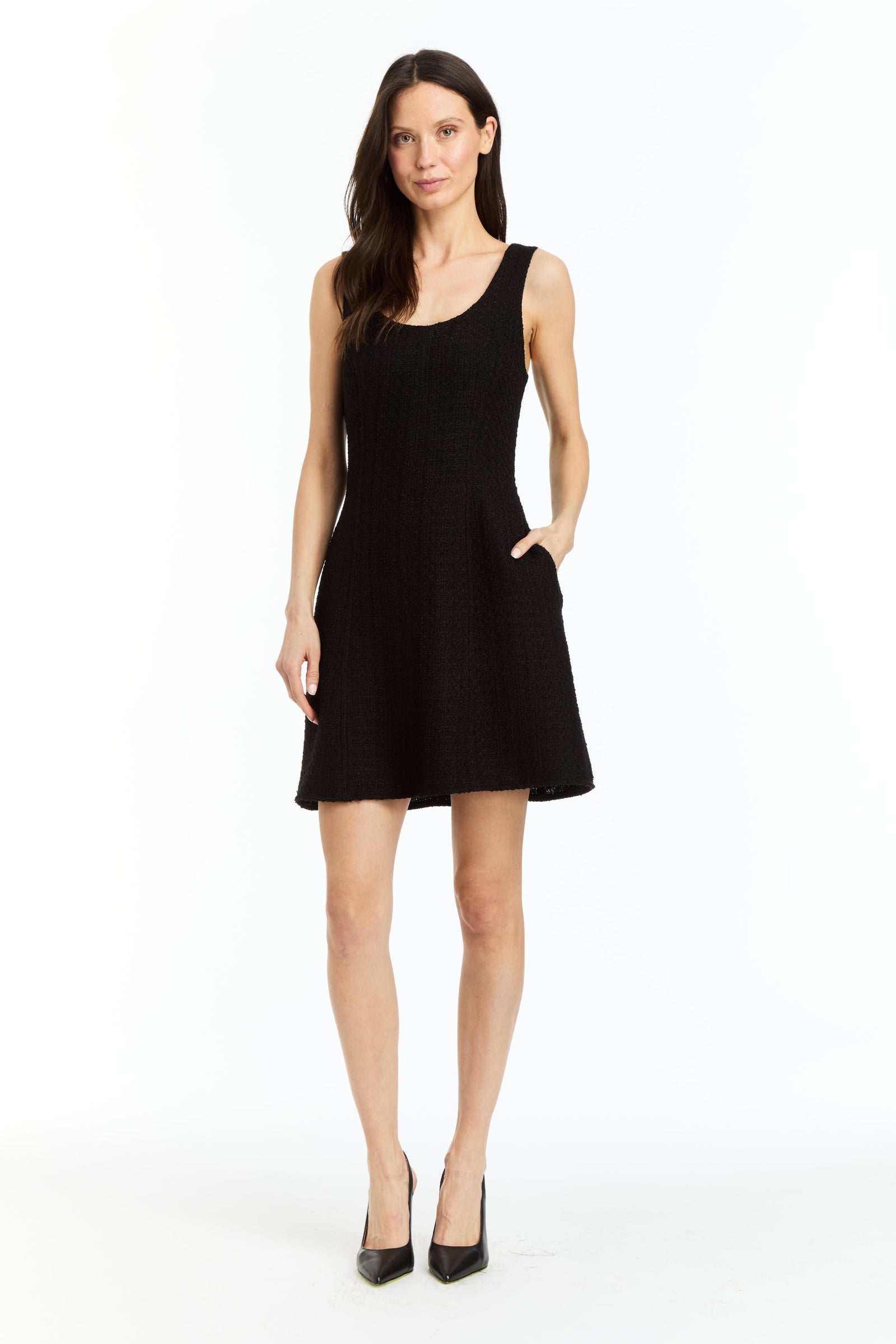 Drew Athena Black Lightweight Tweed Dress
