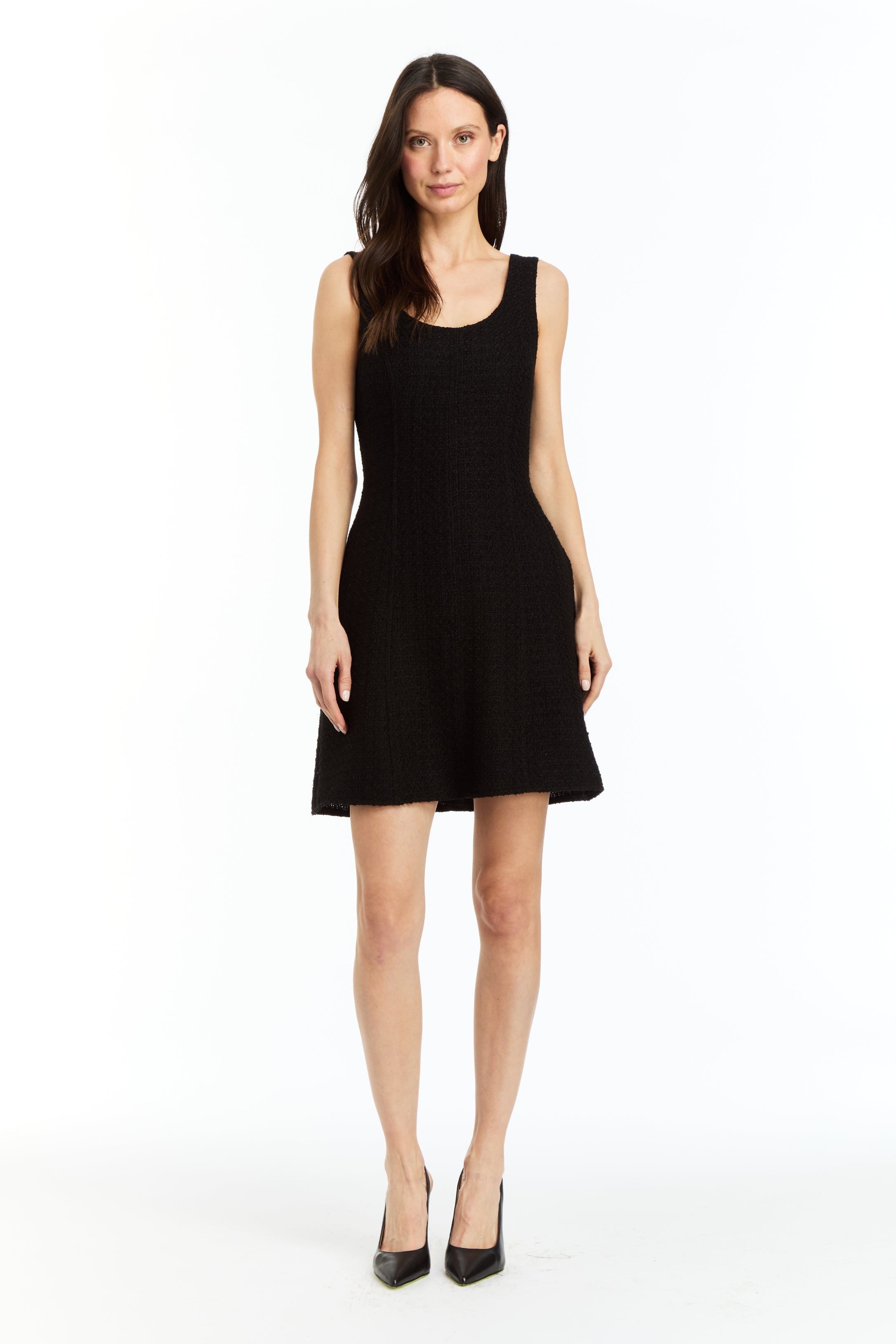 Drew Drew Athena Black Lightweight Tweed Dress