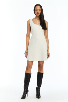 Drew Athena Ivory Lightweight Tweed Dress