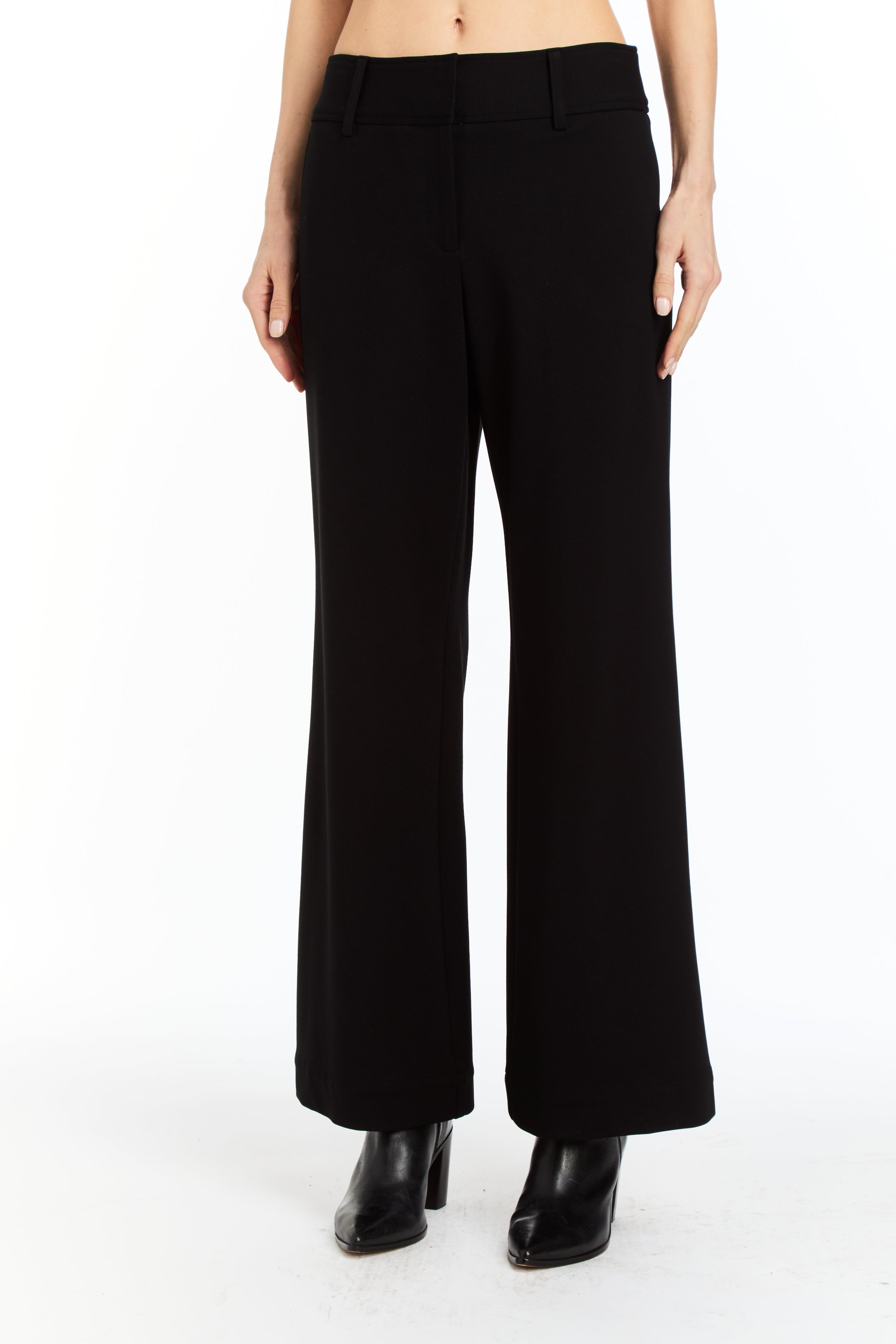 Drew Breigh Black Wide-Leg Knit Trouser