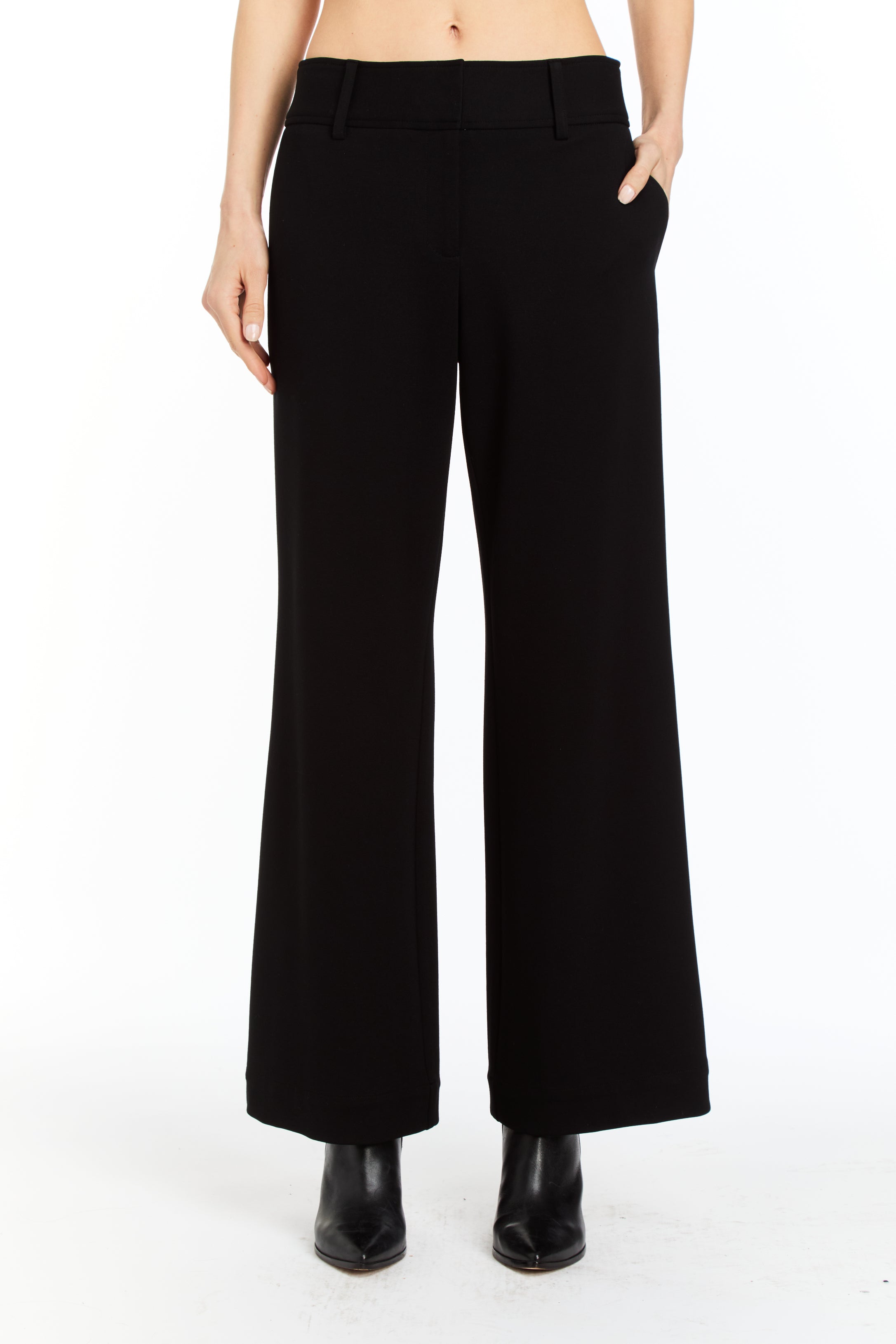Drew Breigh Black Wide-Leg Knit Trouser
