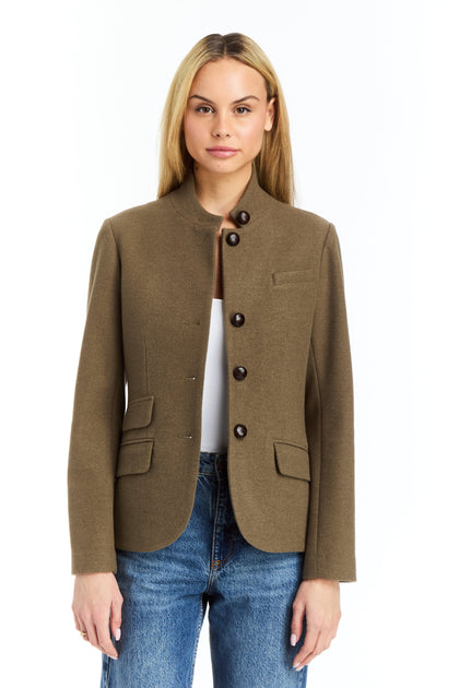 Drew Jordan +AN12Olive Flannel Riding Jacket