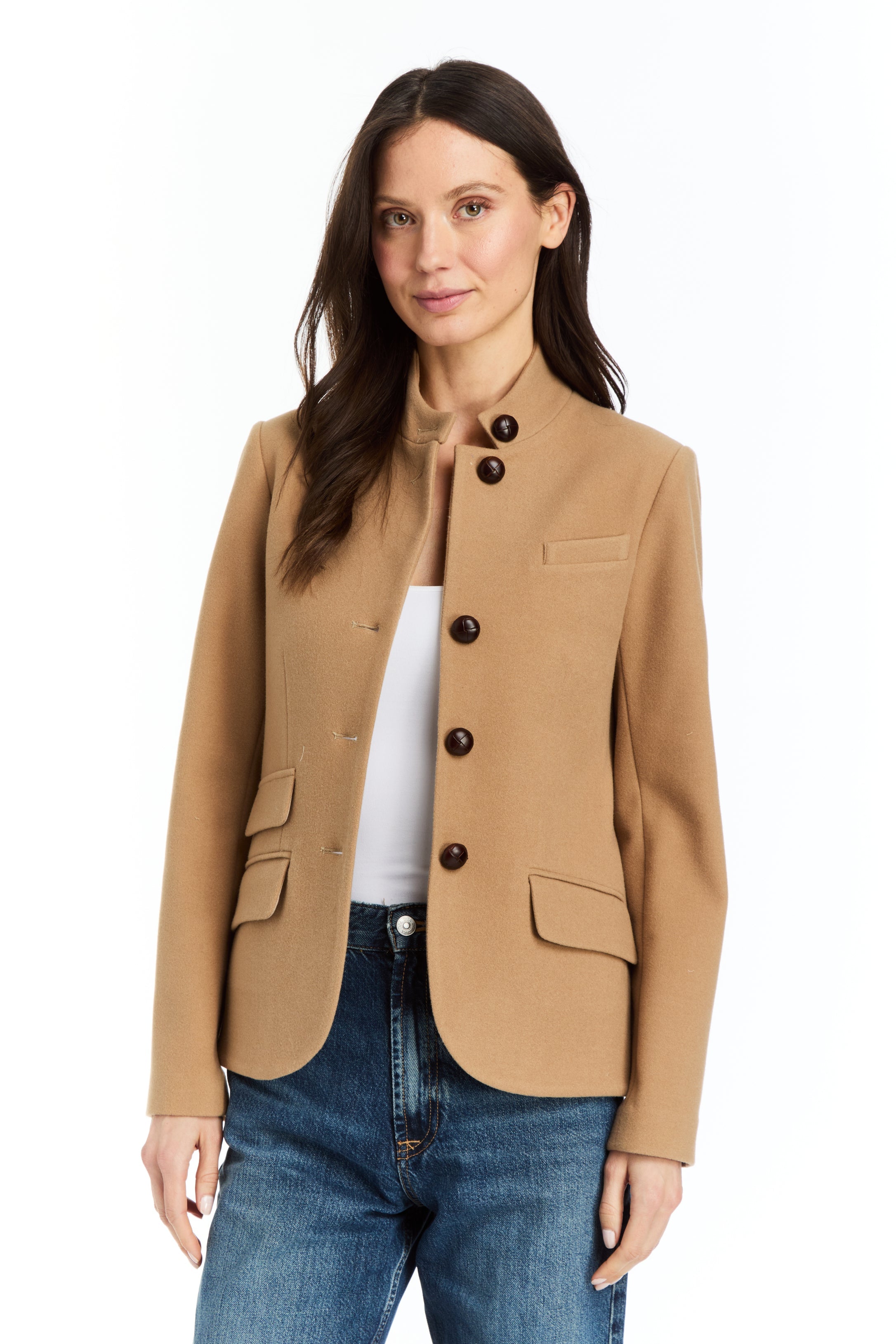 Drew Jordan Camel Flannel Riding Jacket