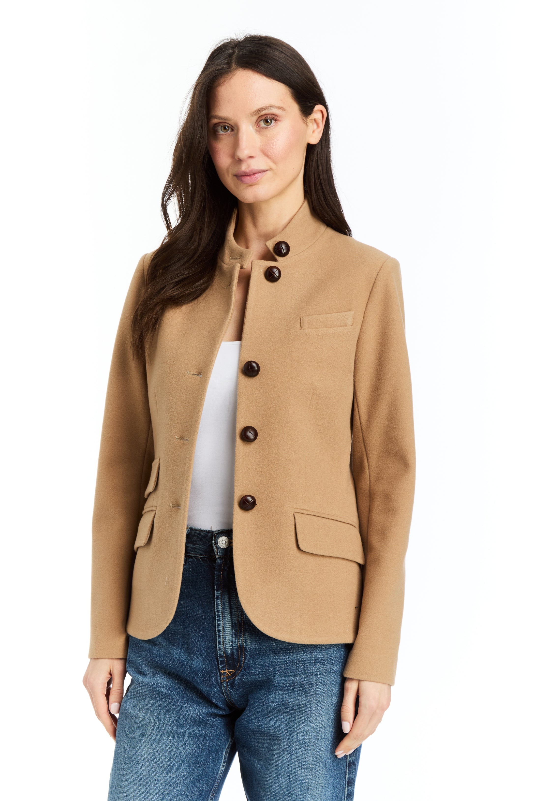 Drew Jordan Camel Flannel Riding Jacket