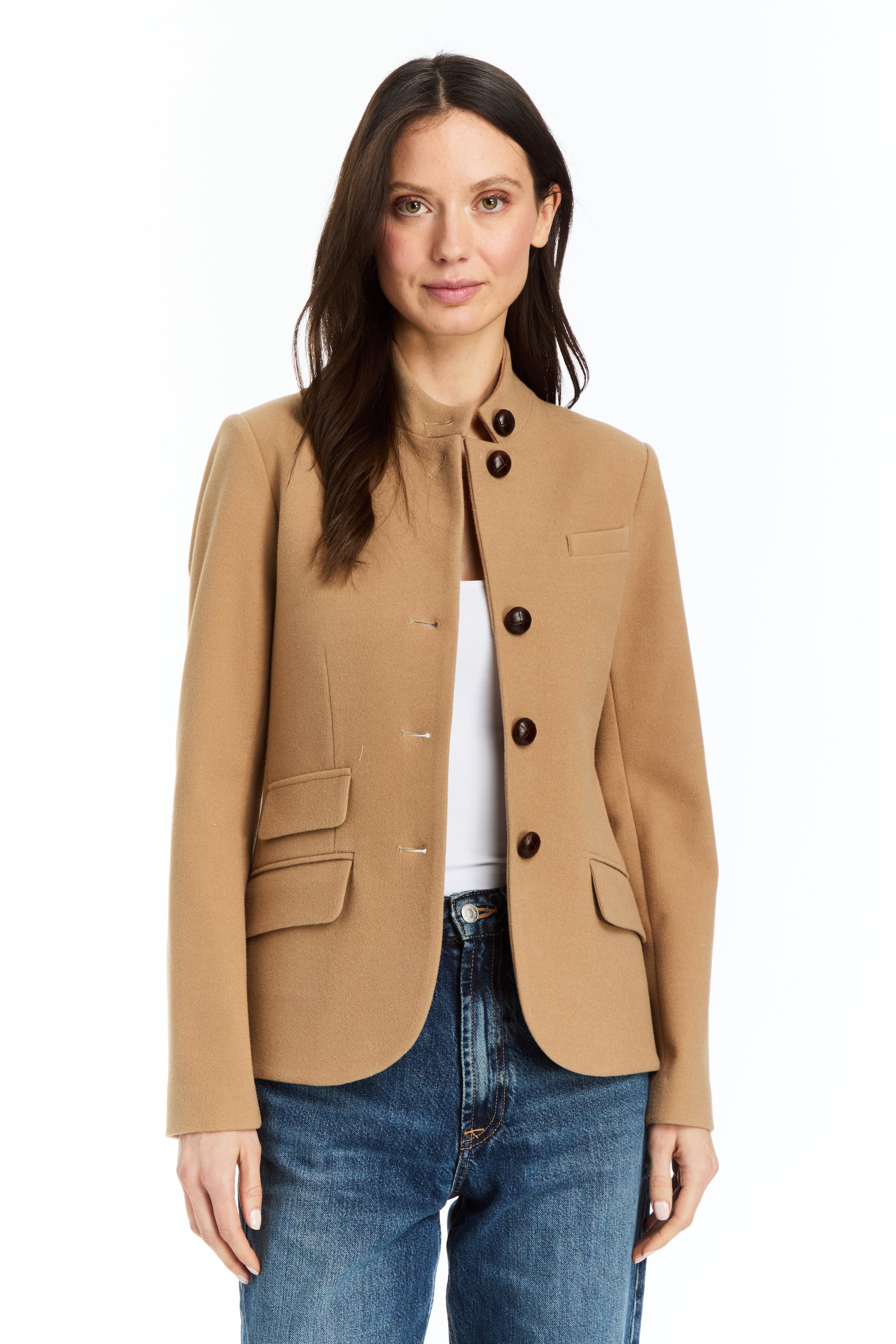 Drew Jordan Camel Flannel Riding Jacket