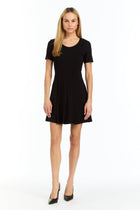 Drew Saddie Black Knit Flare Dress