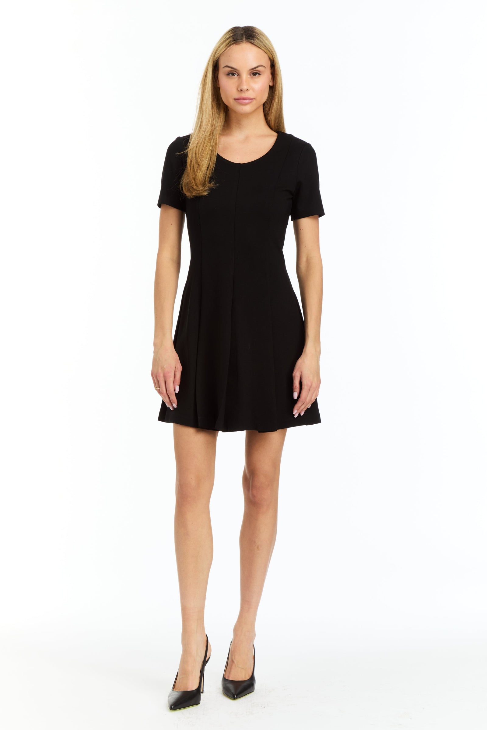 Drew Saddie Black Knit Flare Dress