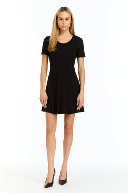 Drew Saddie Black Knit Flare Dress