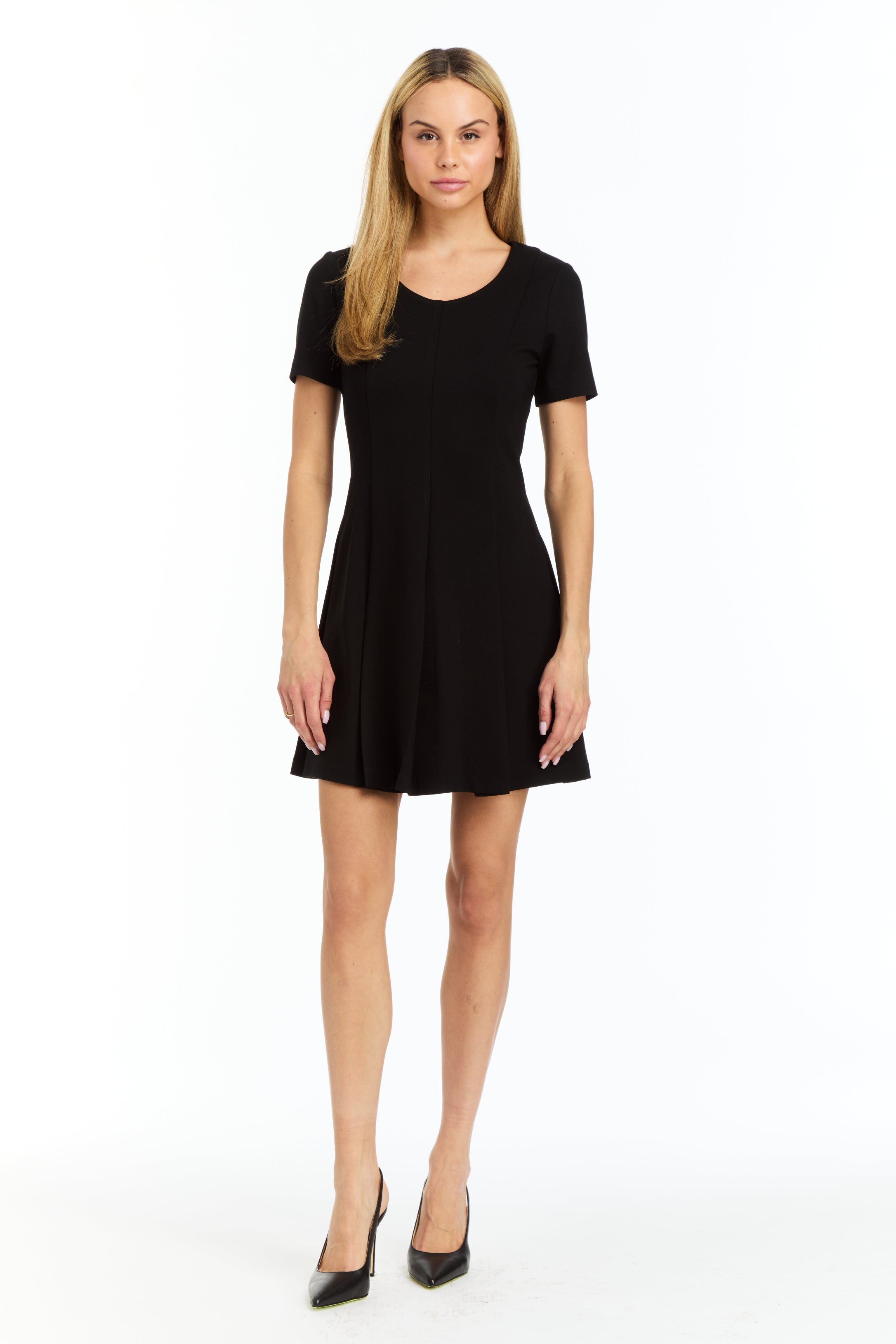 Drew Drew Saddie Black Knit Flare Dress