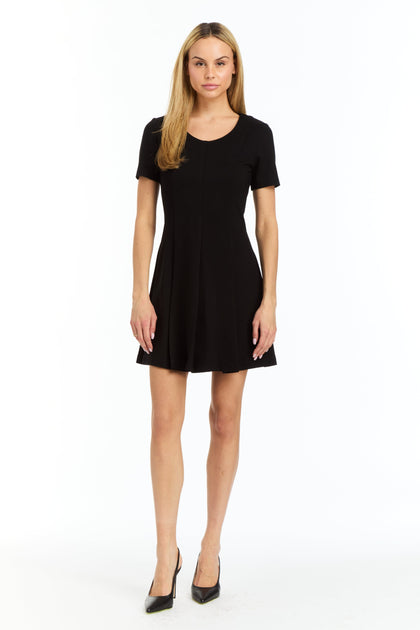 Drew Saddie Black Knit Flare Dress