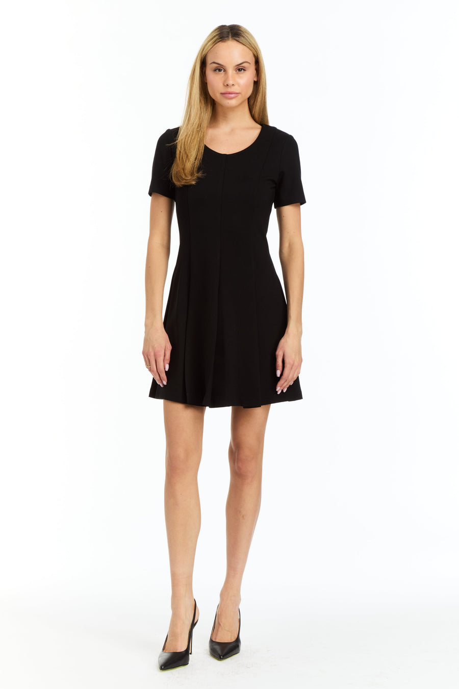 Drew Saddie Black Knit Flare Dress