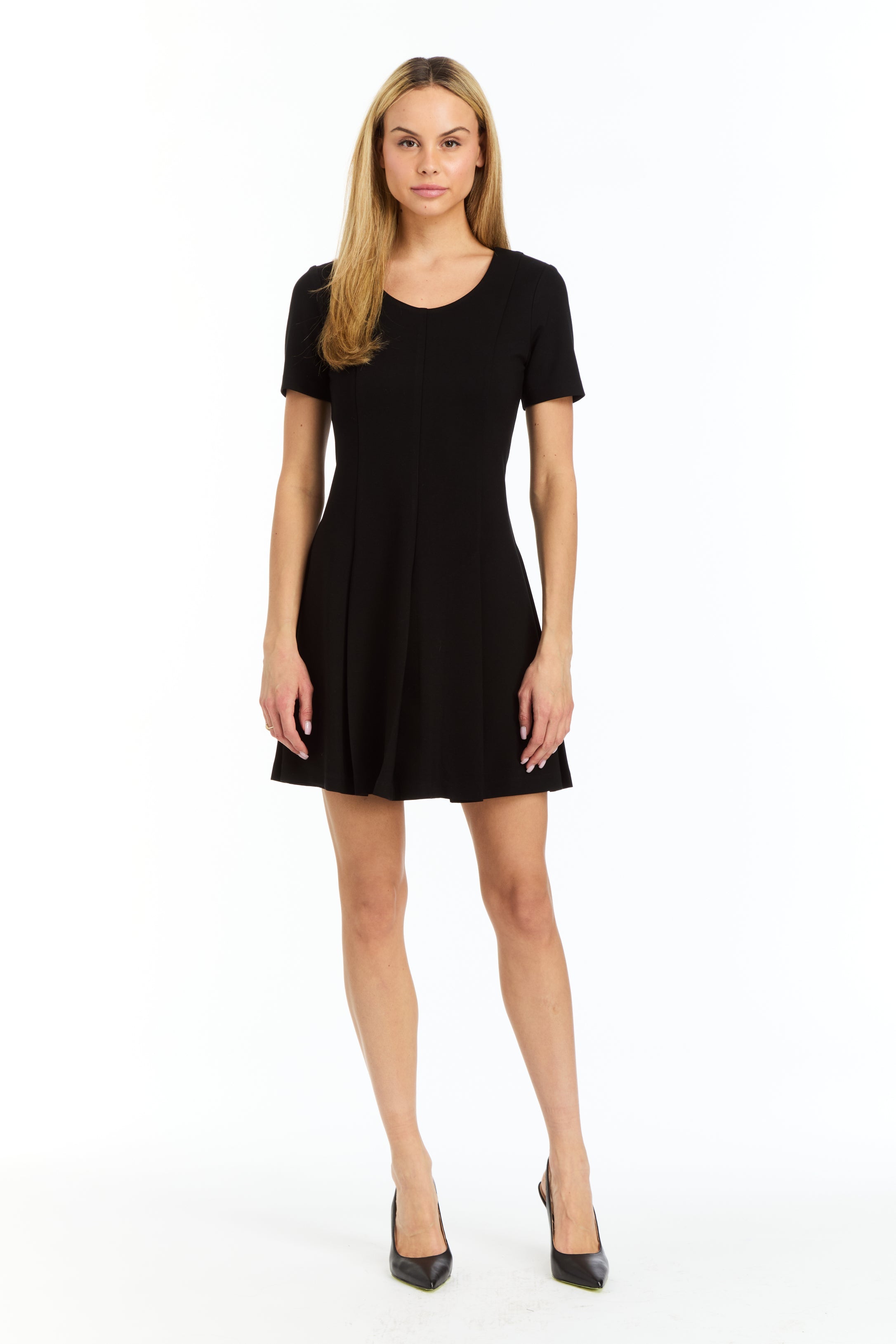 Drew Drew Saddie Black Knit Flare Dress