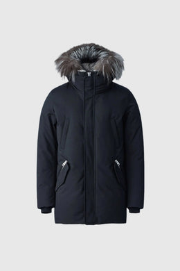 Mackage EDWARD-X 2-in-1 down parka with hooded bib and silver fox fur