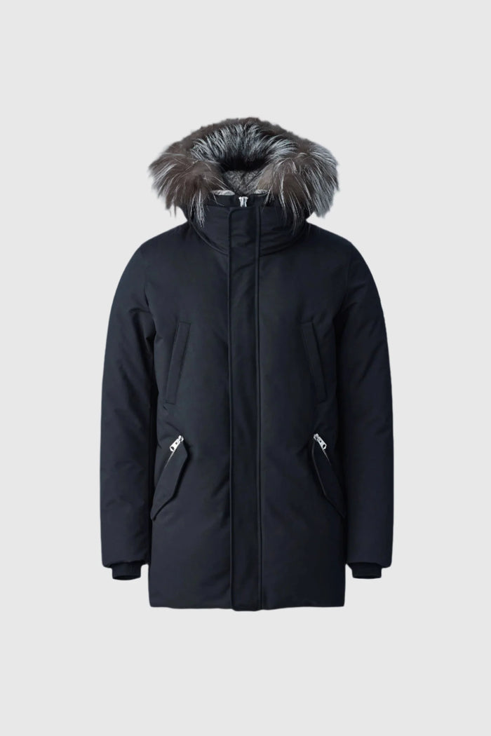Mackage EDWARD-X 2-in-1 down parka with hooded bib and silver fox fur
